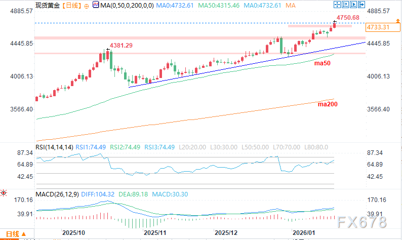市场避险情绪升温，黄金价格创下历史新高(图2)